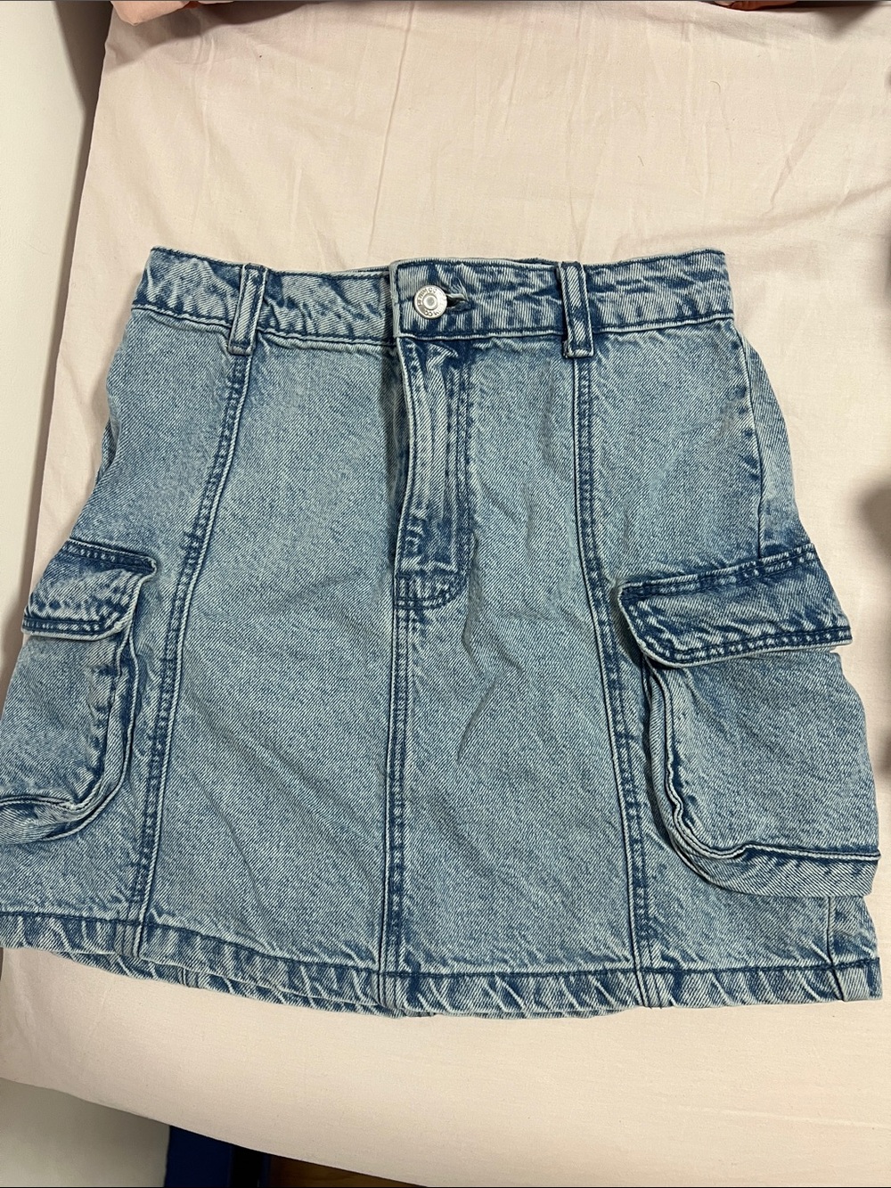 Primark Light Blue Denim Cargo Mini Skirt